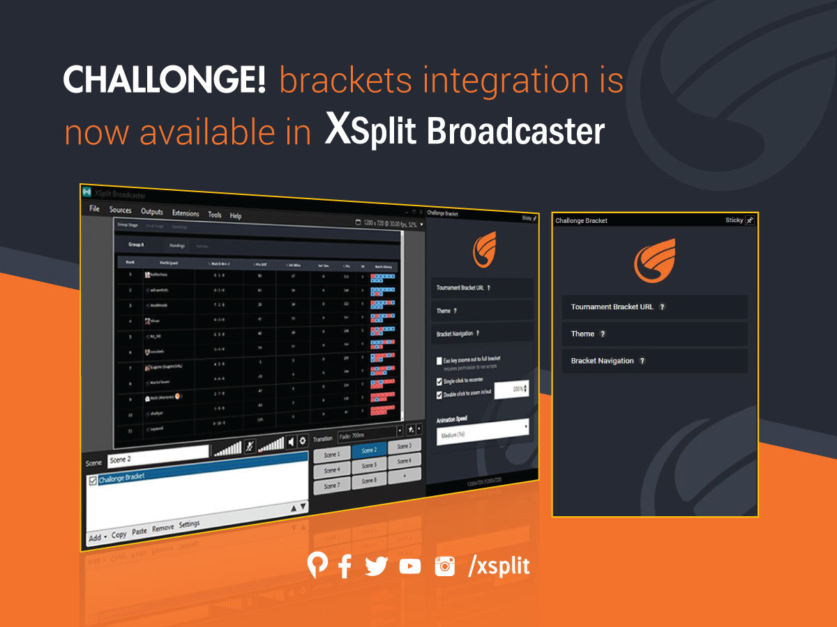 Challonge Integration with XSplit Broadcaster